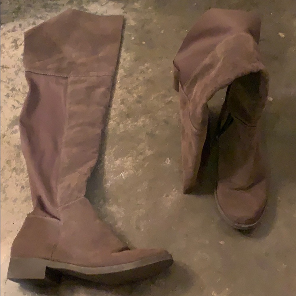 Brown, thigh high boots